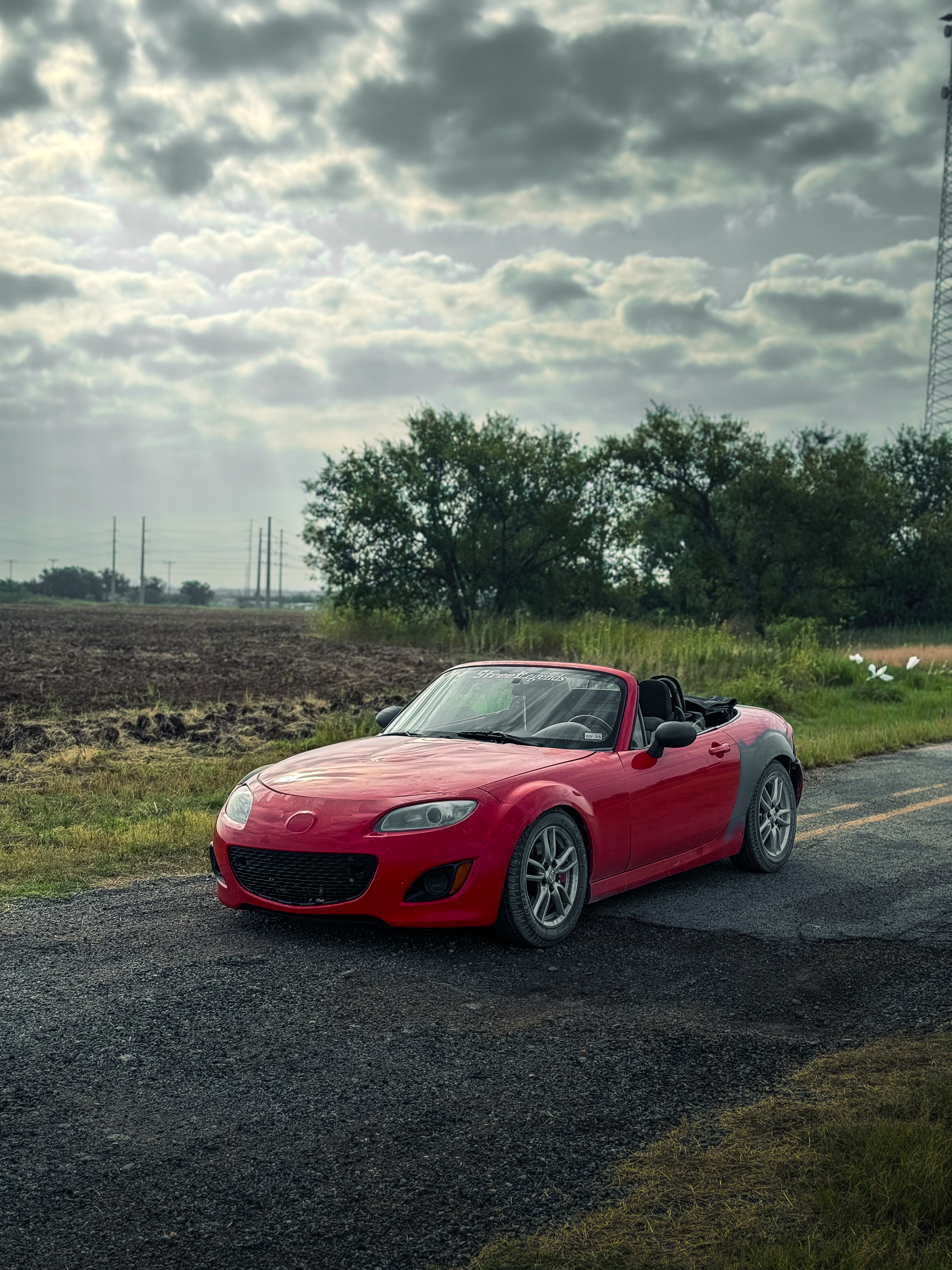 Cole’s NC2 Miata — red, lowered, coilovers